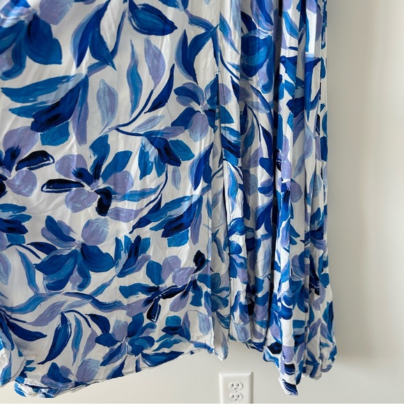 Abel the Label Anthropologie Blue White Floral Halter Boho Maxi Dress M - Picture 5 of 12